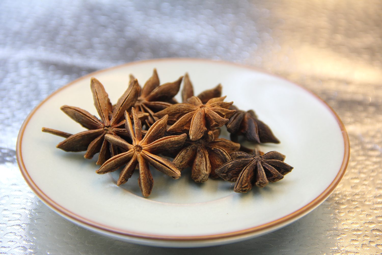 Close view of whole star anise pods
